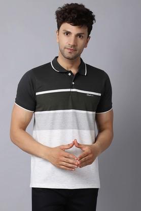 stripes cotton slim fit men's t-shirt - multi