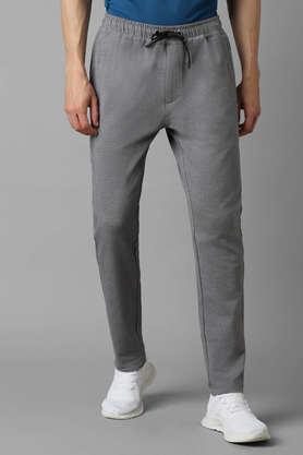 stripes cotton slim fit men's track pants - grey