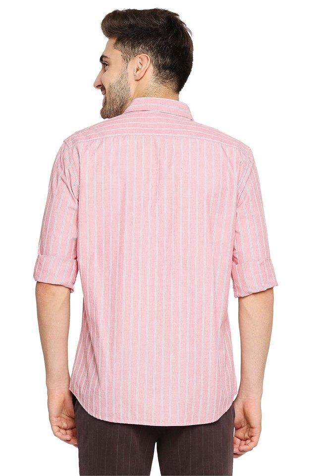 stripes cotton slim fit mens casual shirt