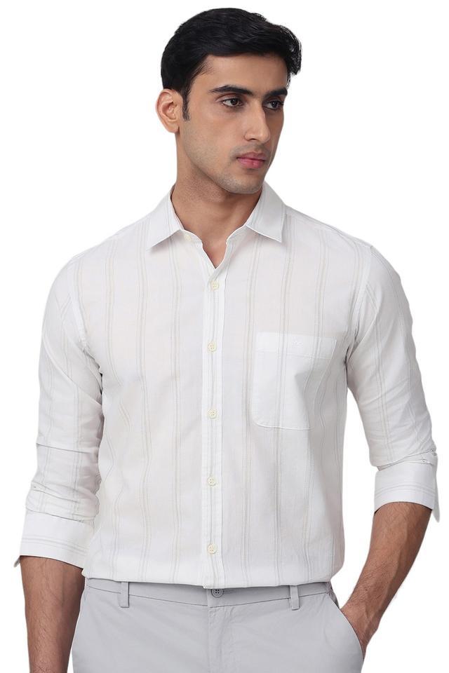 stripes cotton slim fit mens casual shirt