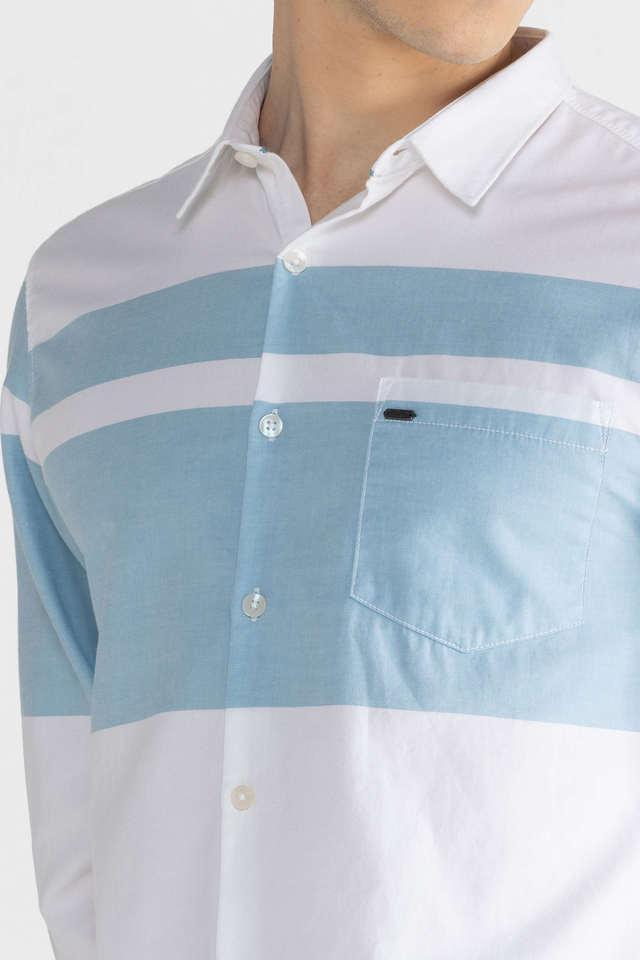 stripes cotton slim fit mens casual shirt