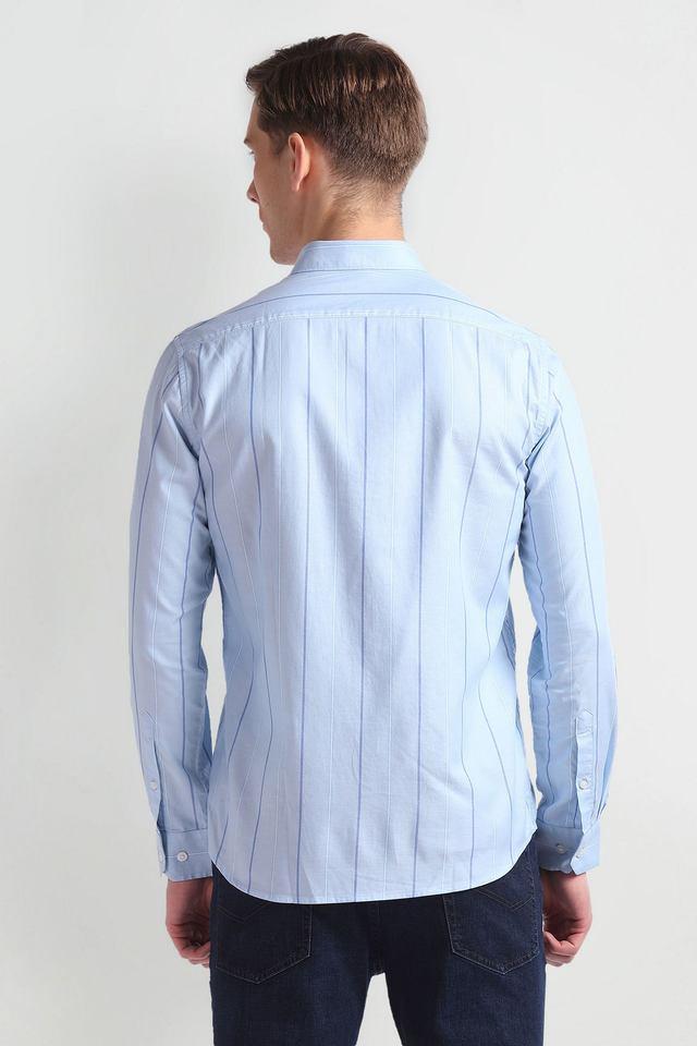 stripes cotton slim fit mens casual shirt