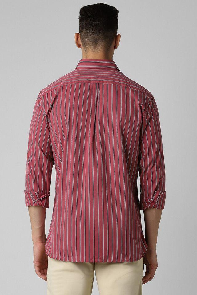 stripes cotton slim fit mens casual shirt