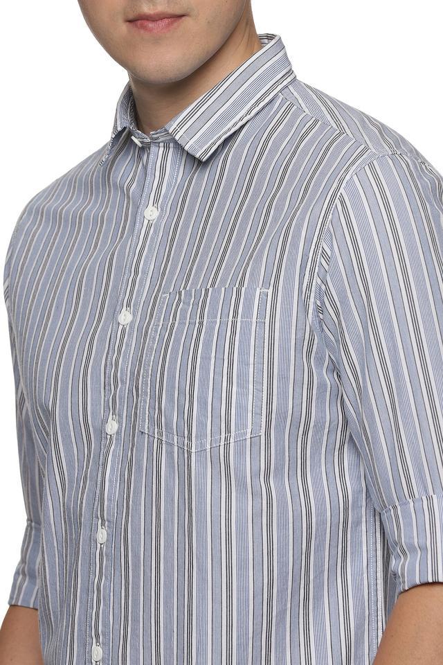 stripes cotton slim fit mens casual shirt