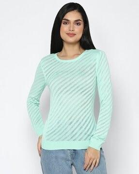 stripes crew-neck top