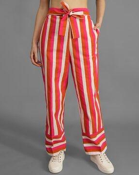 stripes flared pants