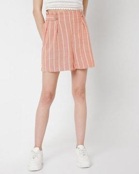 stripes high waist shorts