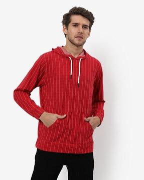 stripes hooded sweatshirt