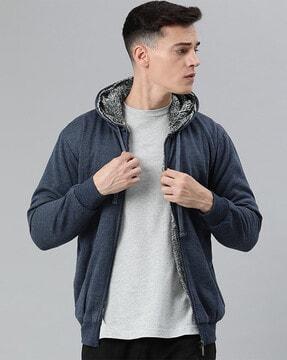 stripes hoodie with drawstrings