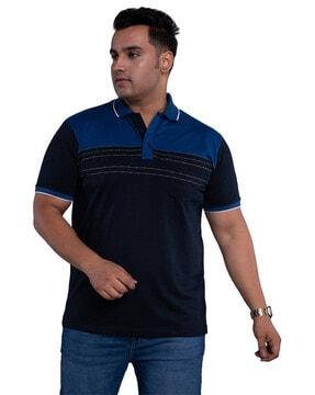 stripes polo t-shirt with short sleeve
