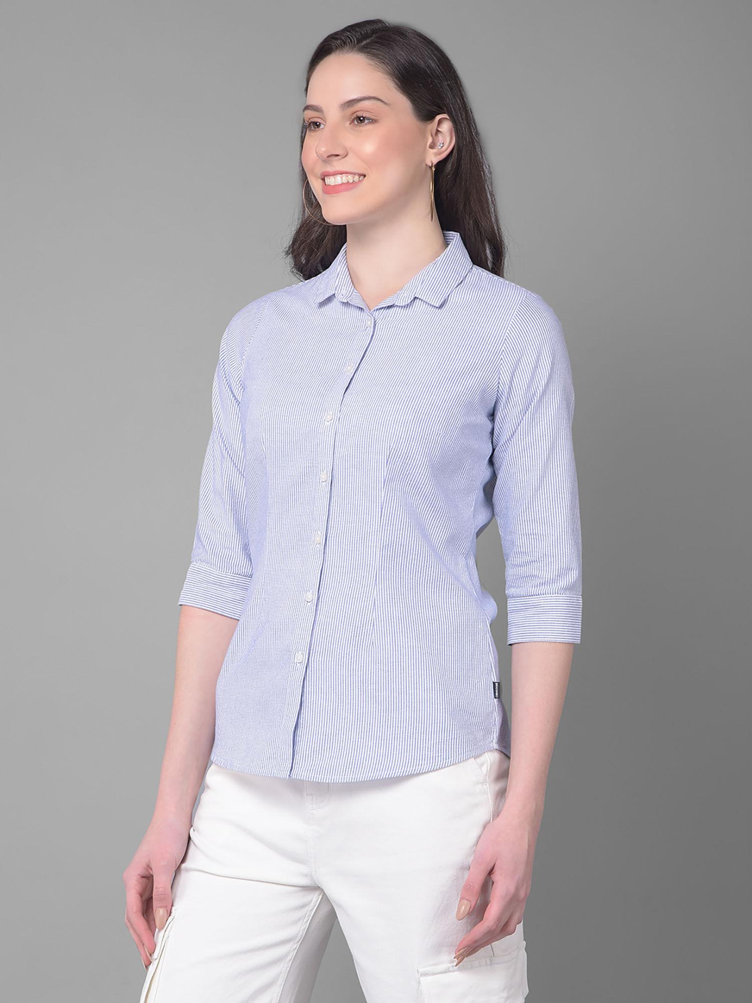 stripes purple shirt for women