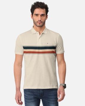 stripes regular fit polo t-shirt