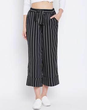 stripes relaxed fit culottes trousers