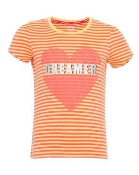 stripes round- neck t-shirt