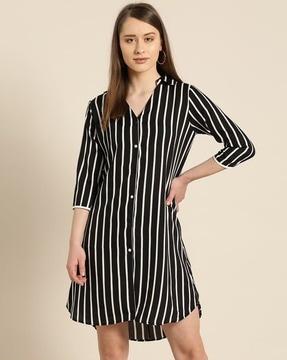 stripes shirt dress