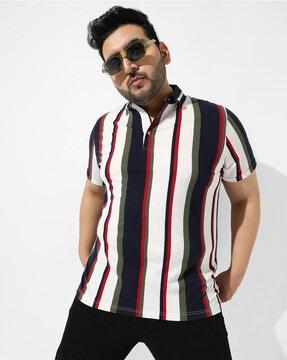 stripes shirt with cutaway collar