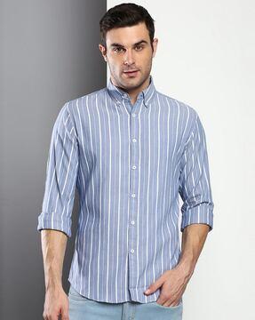 stripes shirt with spread collar