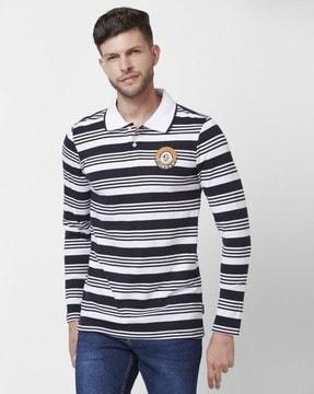 stripes slim fit polo t-shirt