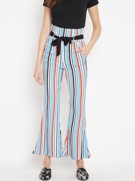 stripes slim fit trousers