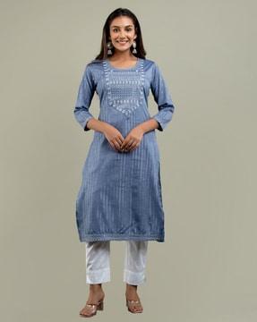 stripes straight kurta set