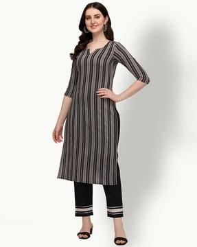 stripes straight kurta