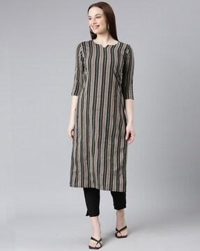 stripes straight kurta