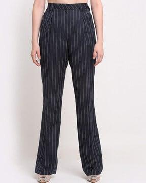 stripes wide leg trousers