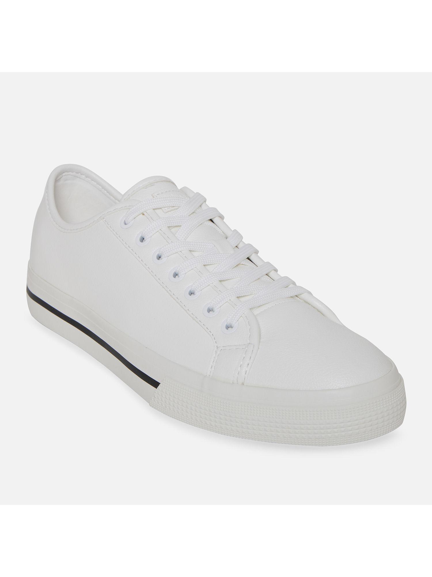strollen solid white sneakers