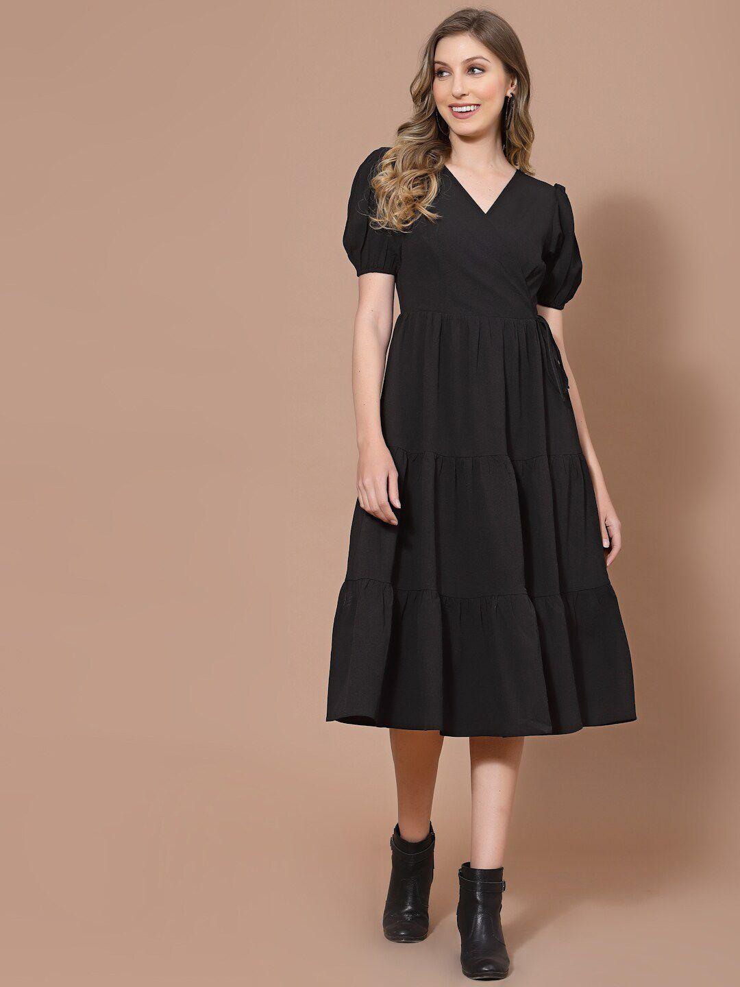 strong and brave crepe empire midi dress