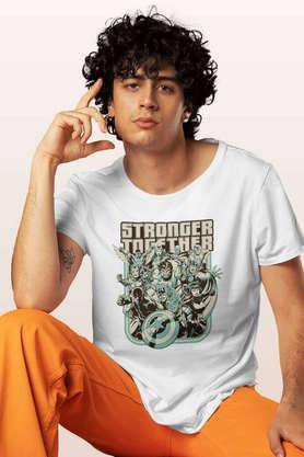 stronger together sketch round neck mens t-shirt - white