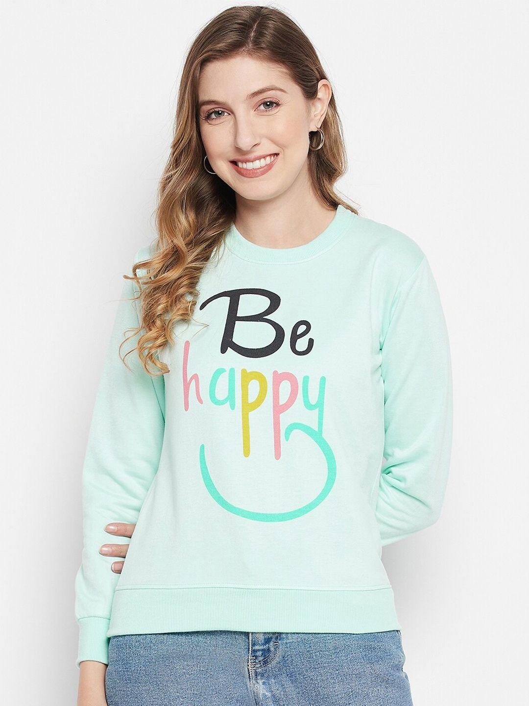 strop women blue printed cotton sweatshirt