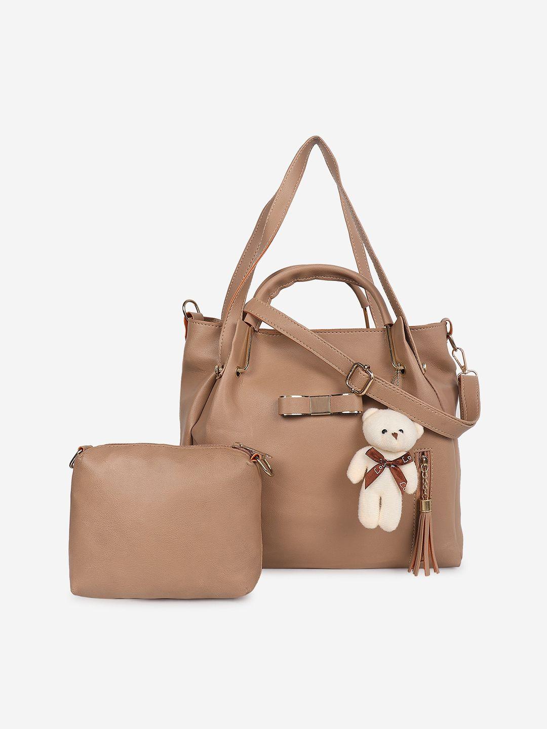stropcarry beige structured shoulder bag with pouch