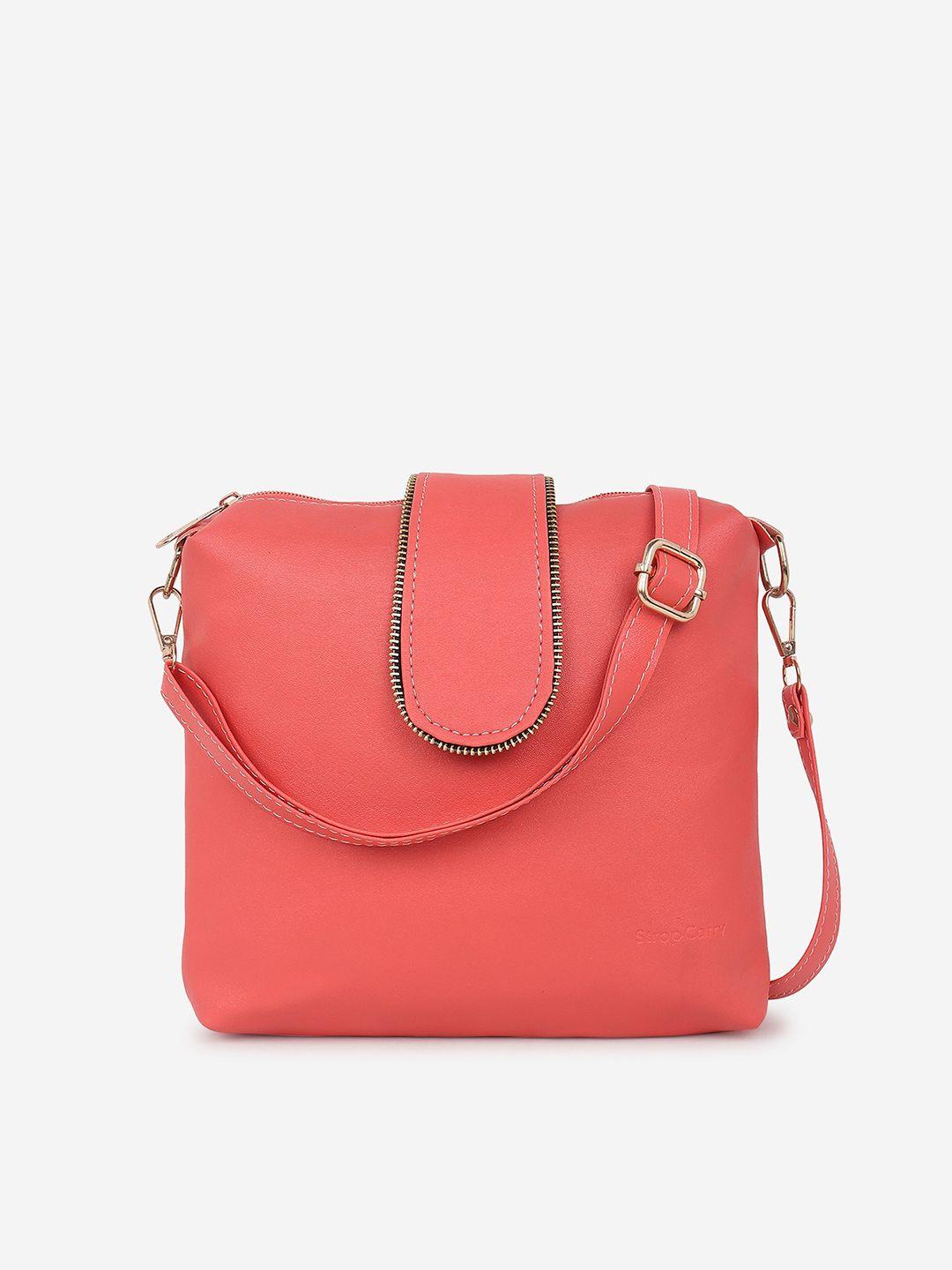 stropcarry pink solid sling bag