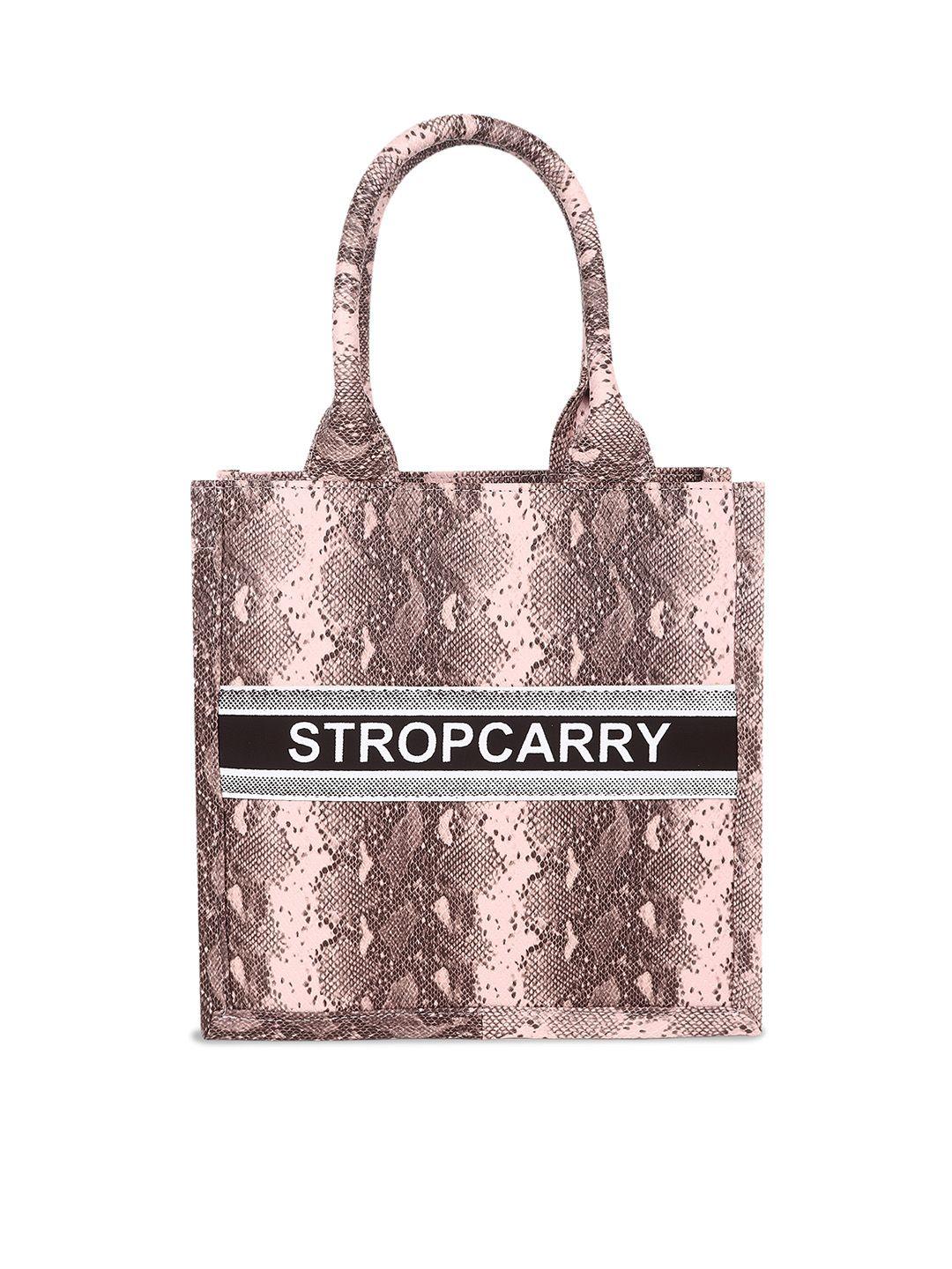 stropcarry textured pu structured tote bag with fringed