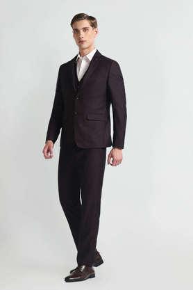 structured rayon regular fit men's casual wear suit - purple