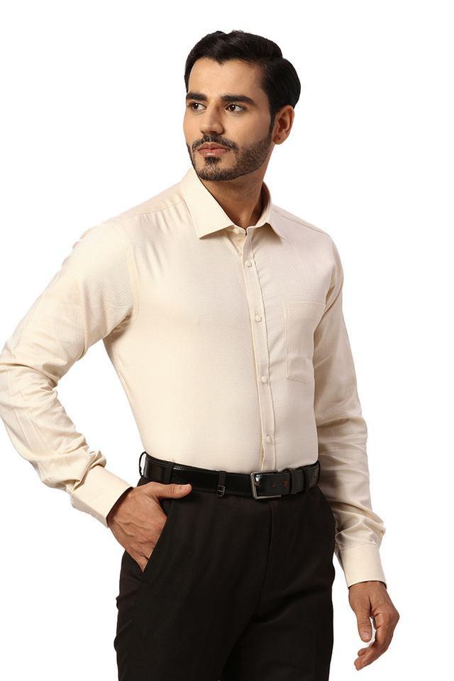 structured cotton regular fit mens formal wear shirt