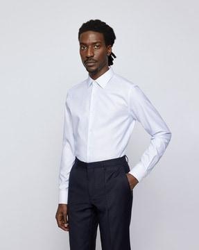 structured cotton slim fit shirt