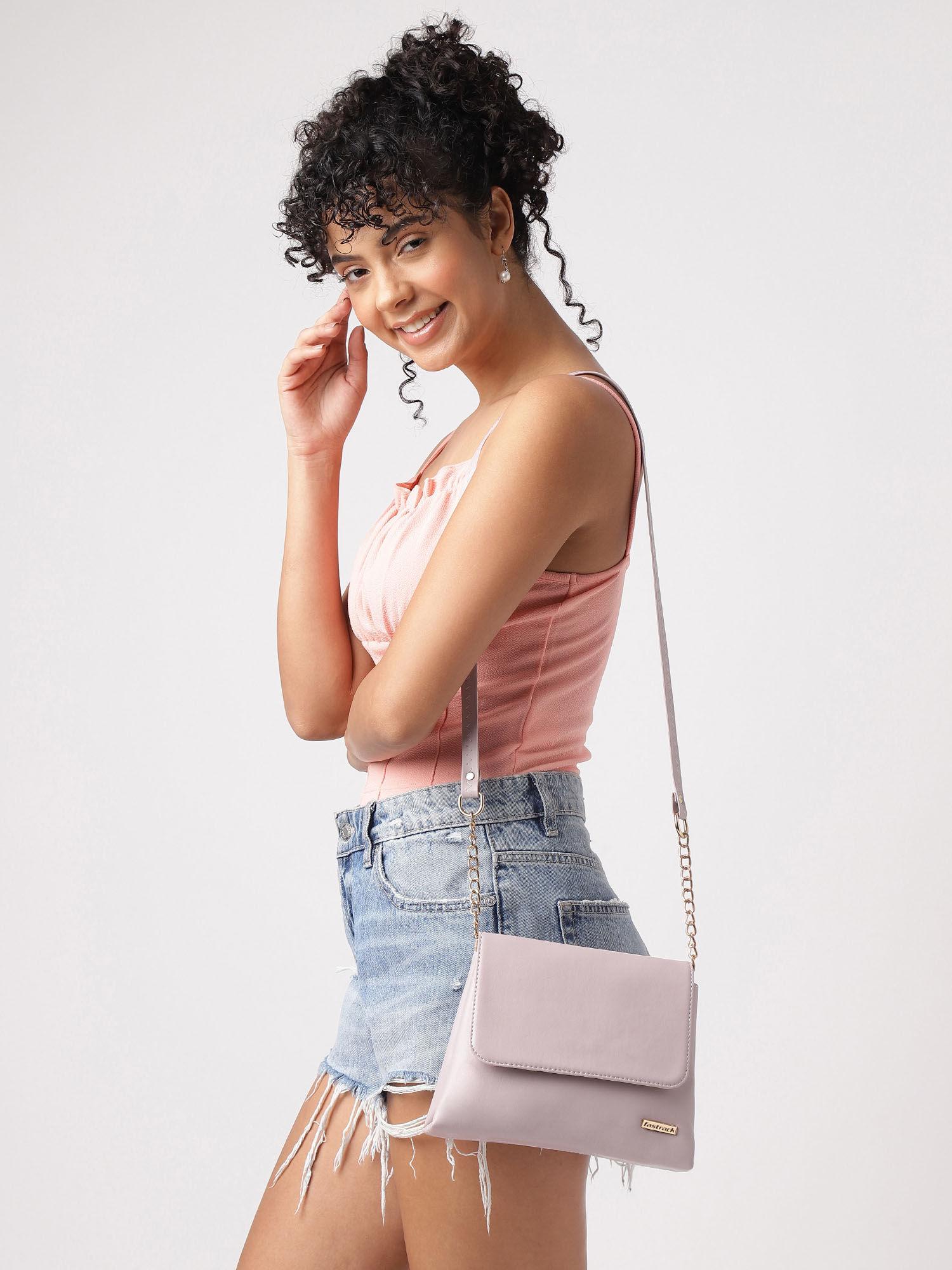 structured lilac sling bag for women