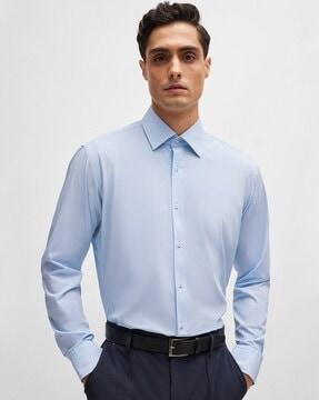 structured performance stretchable regular fit shirt