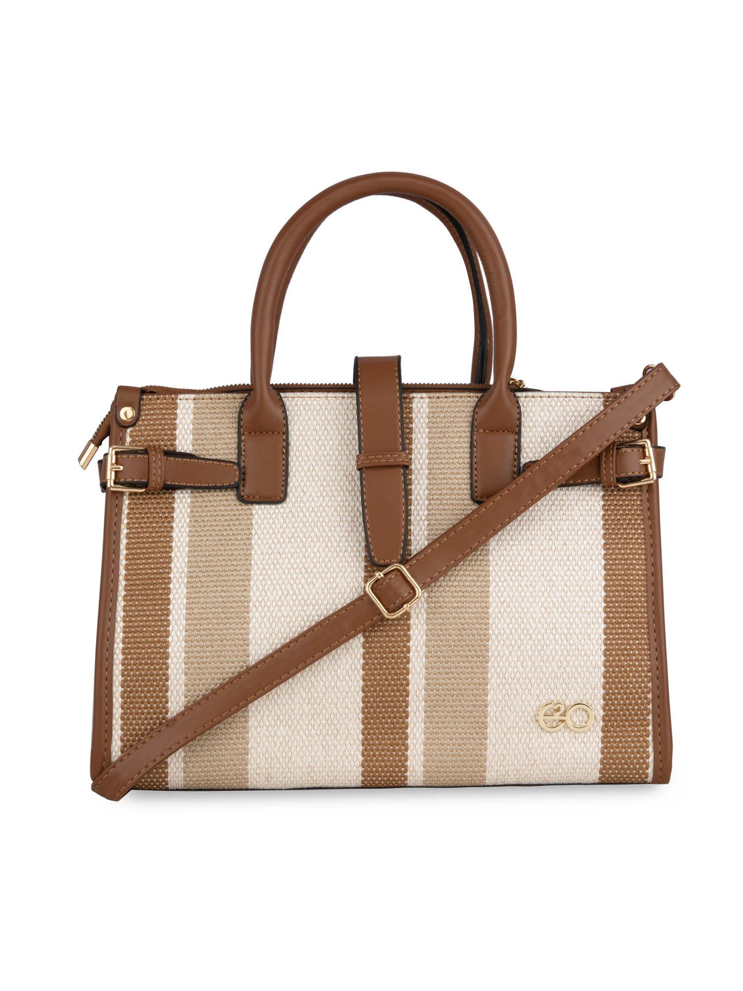 structured satchel for women - beige