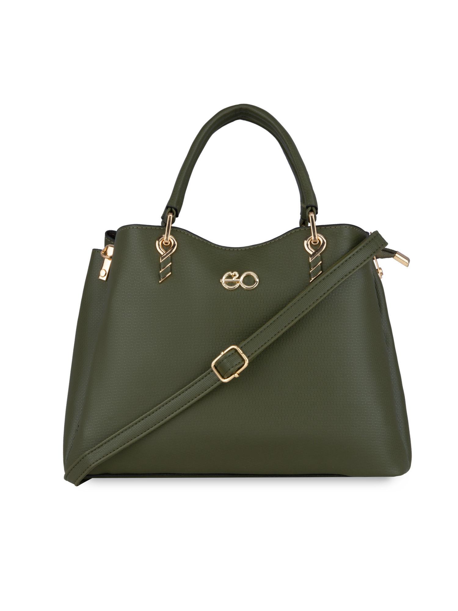 structured satchel for women - green