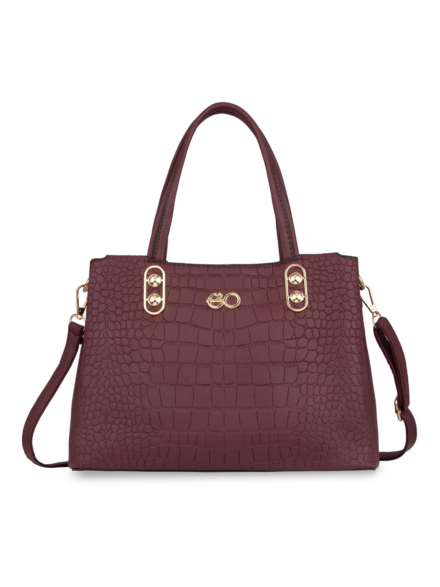 structured satchel for women - maroon