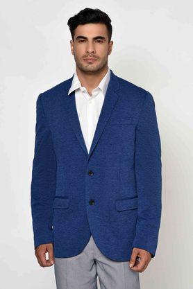 structured terrylene rayon slim fit mens workwear blazer - blue