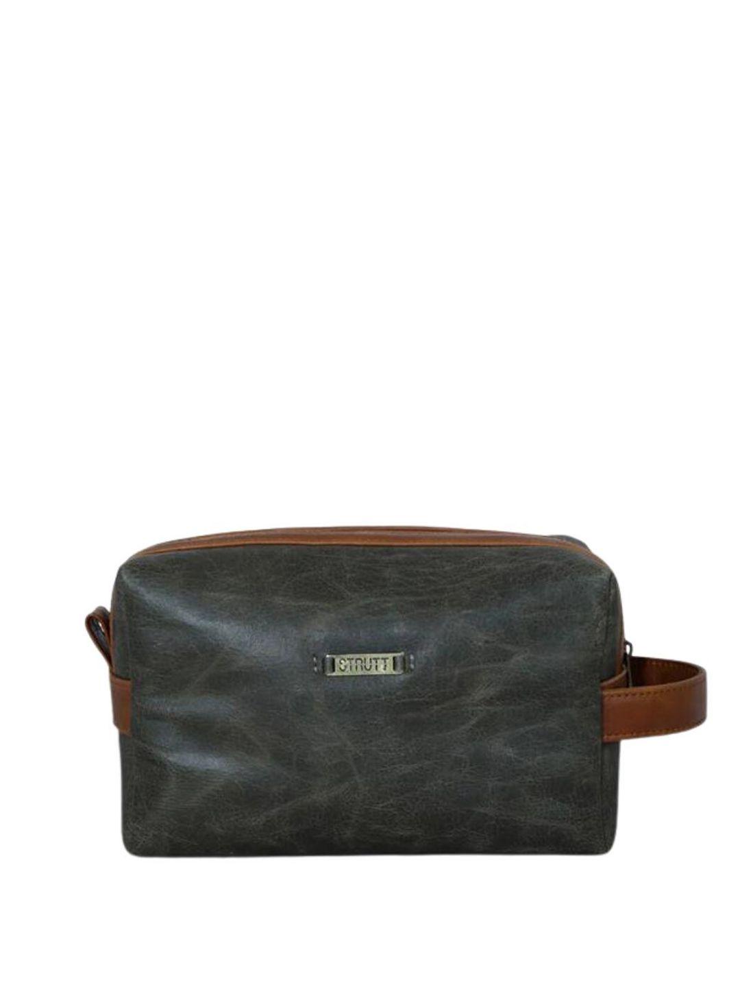 strutt abstract printed leather travel pouch