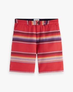stuart striped double-layered woven chinos shorts