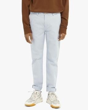 stuart flat-front chinos with insert pockets