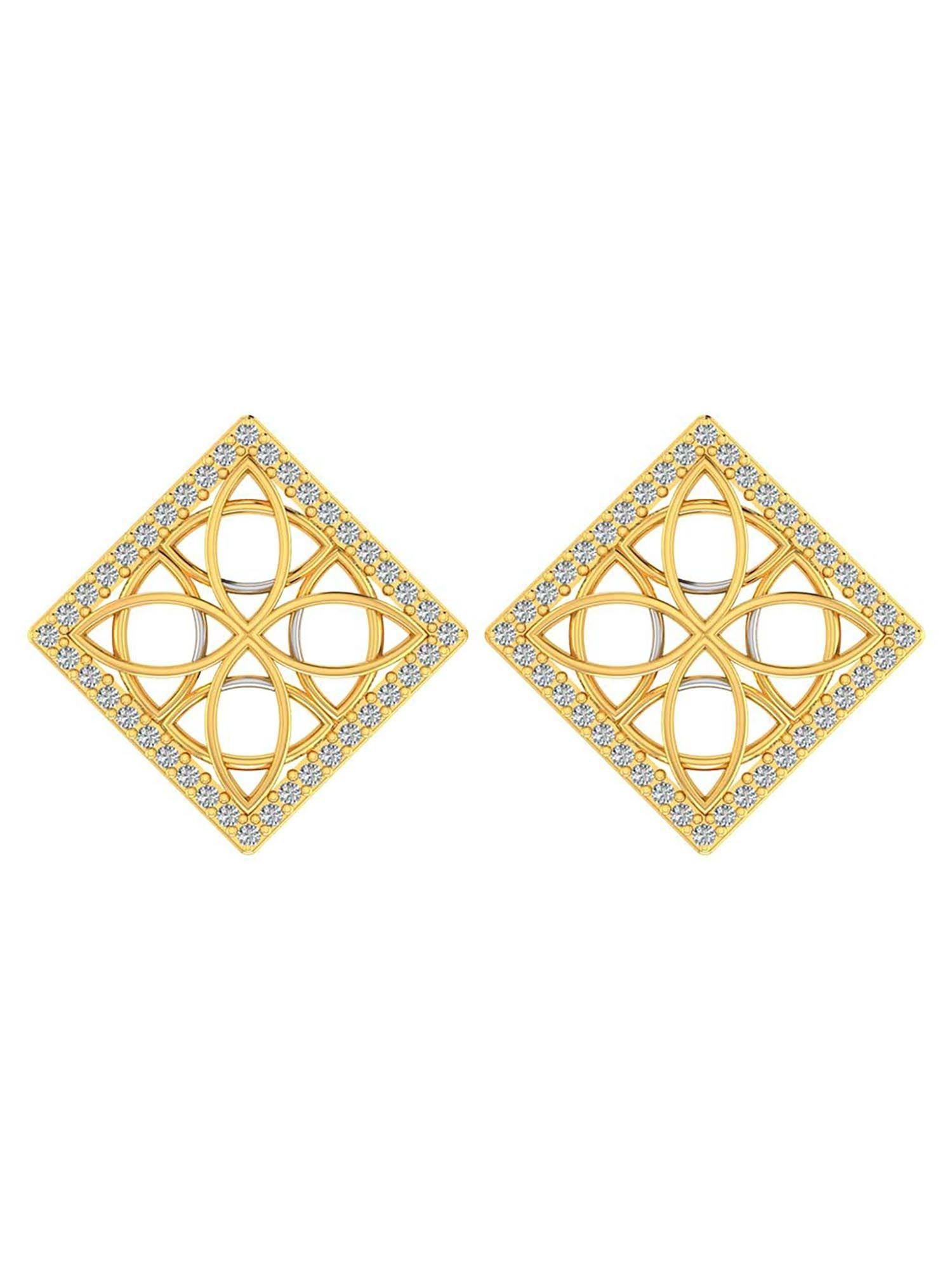 stud gold earrings with gold screw