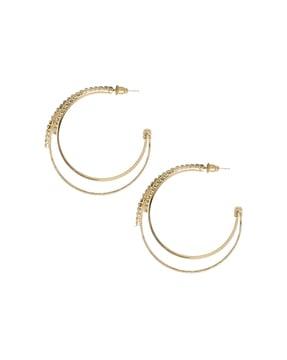 studded gold-plated hoops