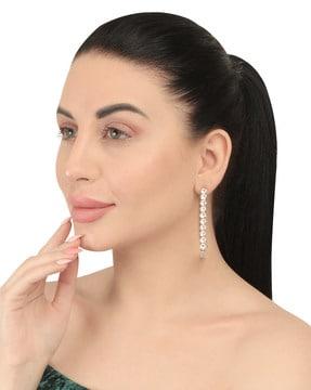 studded gold-toned clip-on earrings