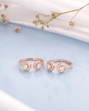 studded rose gold plated sterling silver toe rings